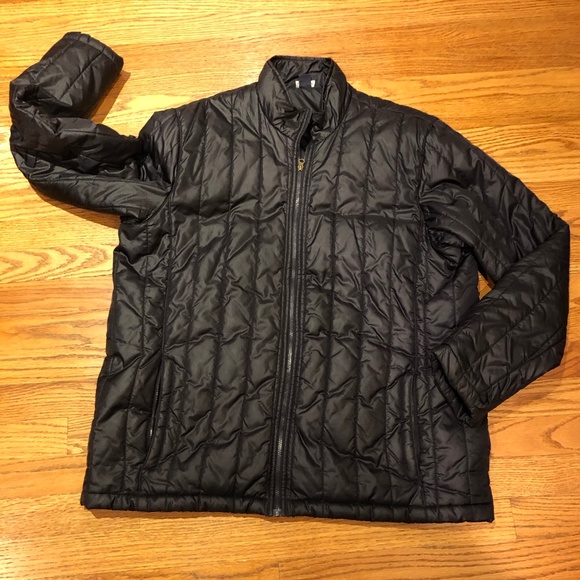 Lands End Men's Large Ultra Light Weight Coat Black - Picture 1 of 3